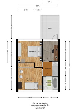 Floorplan - Woenselsestraat 303, 5623 EC Eindhoven